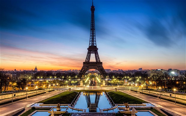 Eiffel Tower at night Paris