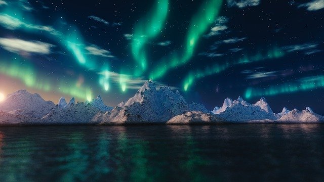 northern lights in Svalbard