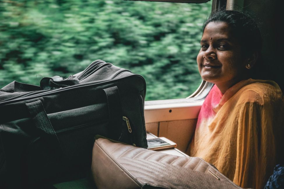 woman on train Sri Lanka