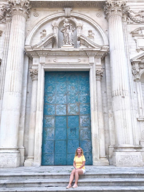 Lecce cathedral blue door