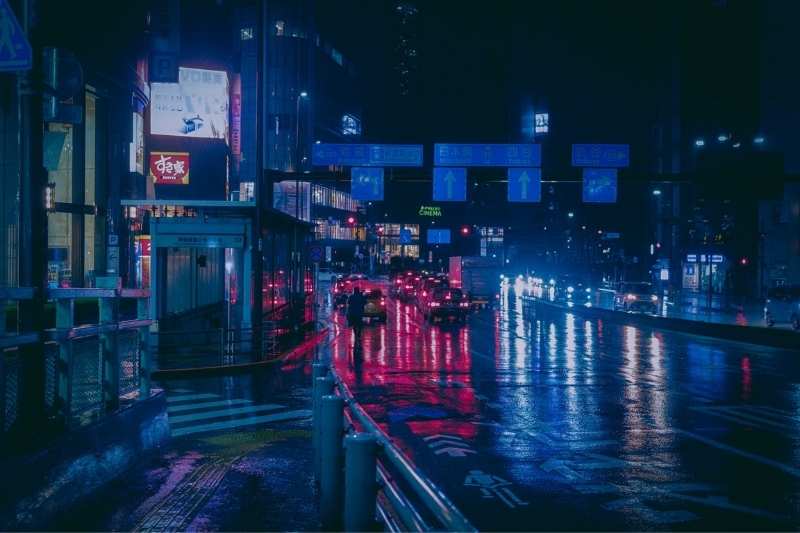 street at night in japan